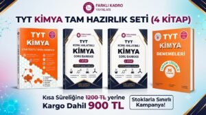 TYT Kimya Tam Hazırlık Seti – 3 Kitap + TYT Kimya Denemeleri Hediye